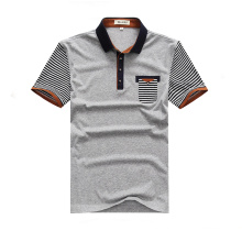 Cheap Uniform Short Striped Sleeve Grey Polo Shirts